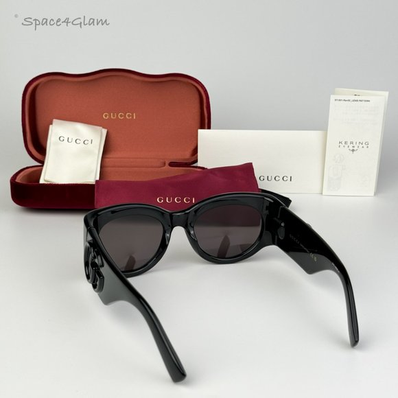 Gucci Women Sunglasses Black Grey Oval GG1544S 001 BRAND NEW main image 6